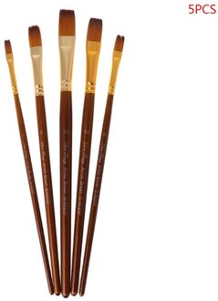 5 Stuks Penselen Ronde/Hazelaar/Angel/Platte Nylon Haar Aquarel Penselen