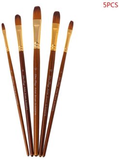 5 Stuks Penselen Ronde/Hazelaar/Angel/Platte Nylon Haar Aquarel Penselen