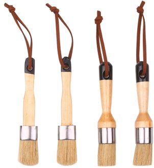 5 Stuks Penselen Set Huishoudelijke Verf Borstels Omvat Ronde/Puntige/Platte Borstel Met Ergonomische Handvat Schilderen En waxen Tool 4stk