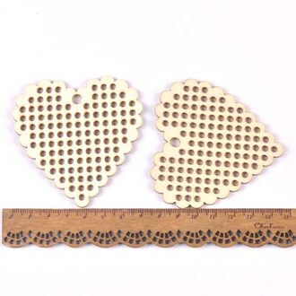 5 Stuks Ronde/Kubus Kruissteek Gat Carving Houten Hanger Scrapbooking Craft voor Handgemaakte Diy Handwerk Decor mt2664 Bordeaux