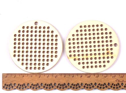 5 Stuks Ronde/Kubus Kruissteek Gat Carving Houten Hanger Scrapbooking Craft voor Handgemaakte Diy Handwerk Decor mt2664 diep blauw