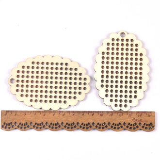 5 Stuks Ronde/Kubus Kruissteek Gat Carving Houten Hanger Scrapbooking Craft voor Handgemaakte Diy Handwerk Decor mt2664 donker grijs