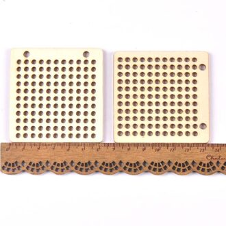 5 Stuks Ronde/Kubus Kruissteek Gat Carving Houten Hanger Scrapbooking Craft voor Handgemaakte Diy Handwerk Decor mt2664 Licht Geel