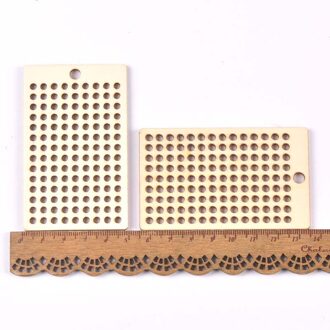 5 Stuks Ronde/Kubus Kruissteek Gat Carving Houten Hanger Scrapbooking Craft voor Handgemaakte Diy Handwerk Decor mt2664 Licht Groen