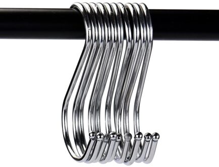 5 Stuks S Vormige Haken Roestvrij Staal Zware Ijzerdraad Sluiting Over Tool Gebruiksvoorwerpen Hangers Deur Kledingrek Voor keuken Thuis