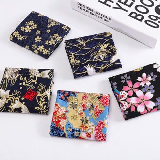 5 Stuks/set Bloem Patroon Patchwork Doek Japanse Stijl Voor Huishoudelijke Naaien Levert Multi Purpose Diy Handgemaakte Accessoires 12 zwart