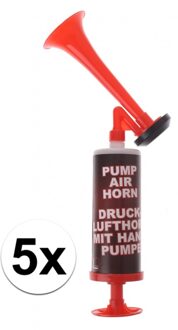 5 stuks stadion toeters / luchthoorns met handpomp  24 cm