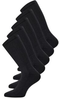 5 stuks Tennis Socks ½ terry Zwart,Wit - Maat 40/47