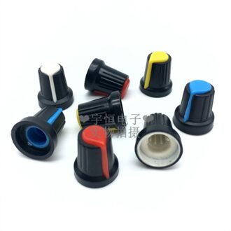 5 Stuks Twee-Kleur Plastic Waterdruppels Type Knop Diameter 15Mm Hoogte 17Mm Bloem As Gat Potentiometer encoder Knop Cap wit