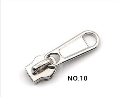 5 Stuks Verdikte Metalen Nylon Rits Hoofd No.1 3 No 5 No.1 8 No.1 10 Pull Hoofd Quilt Cover Bag rits Kleding Accessoires nee.10 zilver