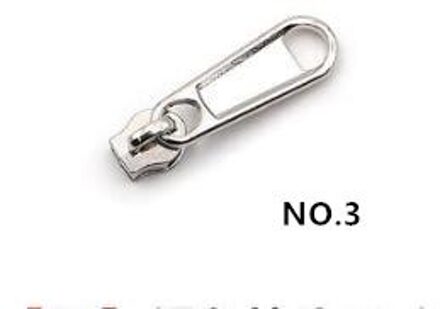 5 Stuks Verdikte Metalen Nylon Rits Hoofd No.1 3 No 5 No.1 8 No.1 10 Pull Hoofd Quilt Cover Bag rits Kleding Accessoires nee.3 zilver