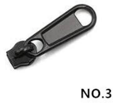 5 Stuks Verdikte Metalen Nylon Rits Hoofd No.1 3 No 5 No.1 8 No.1 10 Pull Hoofd Quilt Cover Bag rits Kleding Accessoires nee.3 zwart