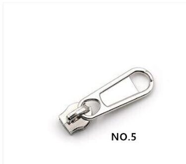 5 Stuks Verdikte Metalen Nylon Rits Hoofd No.1 3 No 5 No.1 8 No.1 10 Pull Hoofd Quilt Cover Bag rits Kleding Accessoires nee.5 zilver