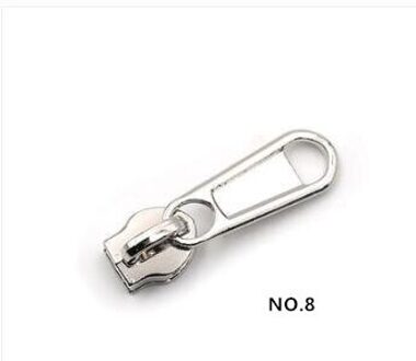 5 Stuks Verdikte Metalen Nylon Rits Hoofd No.1 3 No 5 No.1 8 No.1 10 Pull Hoofd Quilt Cover Bag rits Kleding Accessoires nee.8 zilver