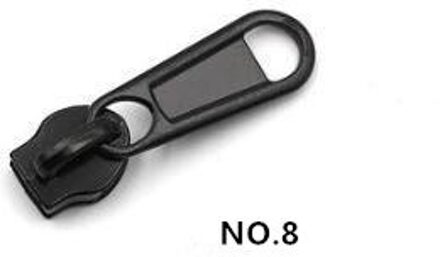 5 Stuks Verdikte Metalen Nylon Rits Hoofd No.1 3 No 5 No.1 8 No.1 10 Pull Hoofd Quilt Cover Bag rits Kleding Accessoires nee.8 zwart