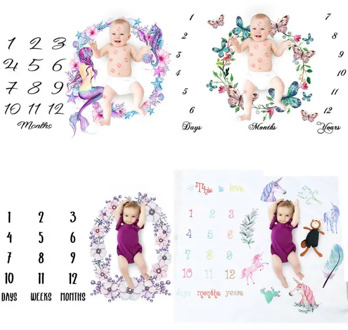 5 Styles Newborn Baby Girls Boy Cute Photography Mat Blanket Milestone Photography Photo Props Shoots Cloth