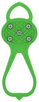 5 Tand Stijgijzers Non Slip Shoe Cover Draagbare Klimmen Schoen Studs Ice Gripper Antislip Sneeuw Schoenen Cleat Outdoor Accessoires groen