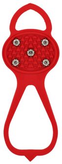 5 Tand Stijgijzers Non Slip Shoe Cover Draagbare Klimmen Schoen Studs Ice Gripper Antislip Sneeuw Schoenen Cleat Outdoor Accessoires rood
