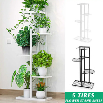 5 Tier Iron Craft Plant Shelves Flower Pot Holder Garden Rack Display Stand Succulent Plants Home Balcony Modern Decoration