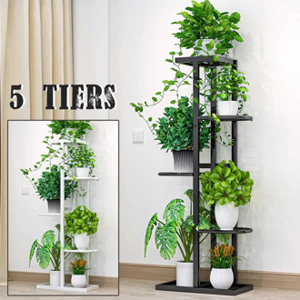 5 Tier Iron Craft Plant Shelves Flower Pot Holder Garden Rack Display Stand Succulent Plants Home Balcony Modern Decoration