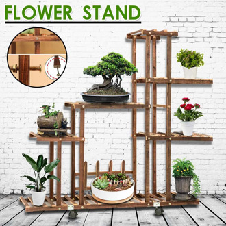5 Tiers Wooden Flower Rack Plant Stand Multi Flower Stand Shelves Bonsai Display Shelf Yard Garden Patio Balcony Flower Stands