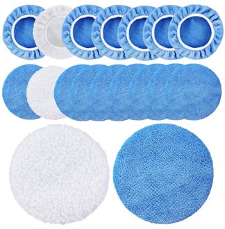 5 Tot 6 Inch Microfiber Polijsten Pad Voor Auto Polijstmachine Bonnet 18 Packs