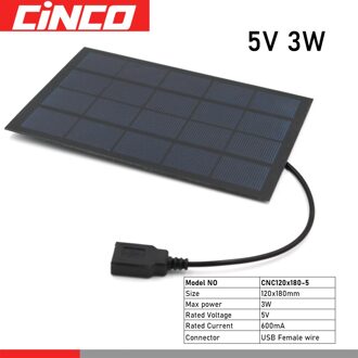 5 V 3W Uitgang Usb Zonnecel Outdoor 5 V Lading Regulators Solar Panel Battery Charger Usb Vrouwelijke Poort
