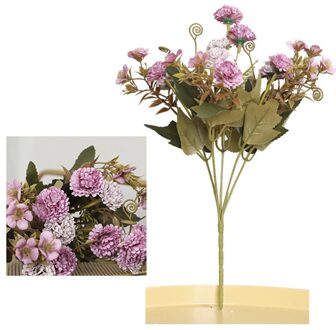 5 Vork 11 Hoofd Kunstbloemen Zijde Anjers Boeketten Kerst Home Decor Nep Bloemen Voor Moederdag Teachers 'Day paars