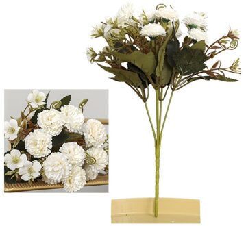 5 Vork 11 Hoofd Kunstbloemen Zijde Anjers Boeketten Kerst Home Decor Nep Bloemen Voor Moederdag Teachers 'Day wit