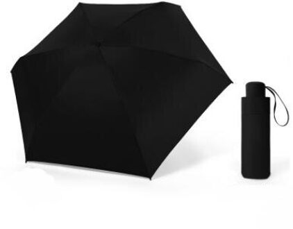 5-vouwen 6 Ribben Mini Draagbare Zon & Regen Lichtgewicht Paraplu Pocket Compact Parasol Outdoor Reizen Paraplu voor Kids volwassenen Zwart
