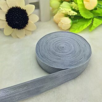 5 Yards 5/8 "15 MM Multirole Foldover Elastische Spandex Satijn Band Elastiekjes grijs
