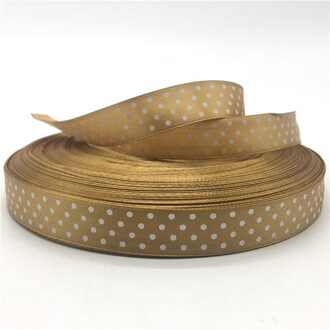 5 yards/lot 5/8 "(15mm) stippen Satijnen Lint Gedrukt Polyester Lint DIY Kerst Bruiloft Decoratie Bruin
