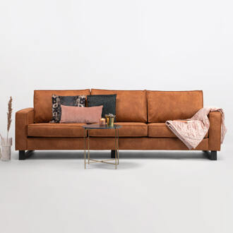 5-zits Bank 'Mathew' Microleder, kleur cognac