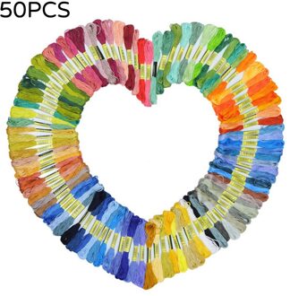 50/100 Kleuren Stitch Draad Polyester Borduurgaren Hand Borduren Gevlochten Draad Polyester Materiaal Zacht/Tough 50stk