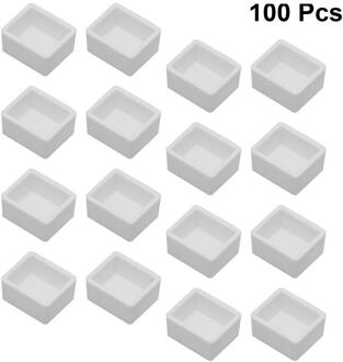 50/100 Pcs Aquarel Verf Pan Plastic Lege Aquarel Half Pannen Voor Schilderij Aquarel Pigment Verpakking Grid 100 stk