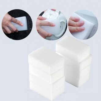 50/100 Pcs Melamine Sponge Eraser Sponge Cleaning Magic Spons Voor Keuken Badkamer Cleaning Tools 100*60*20mm wit-100stk