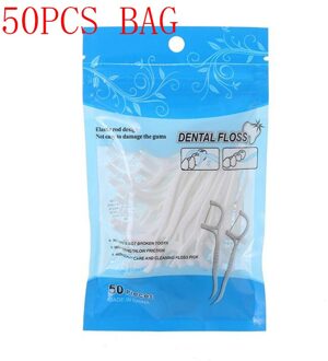 50/100 Stuks Dental Floss Bleken Picks Tandenstokers Tanden Plakken Gebitsreiniging Interdentale Borstel Dental Floss Pick Mondhygiëne zorg 50stk opp zak pack