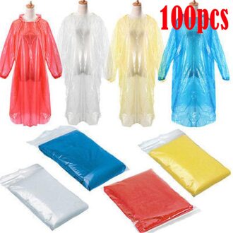 50/100 Stuks Wegwerp Regenjas Beschermende Kleding Adult Emergency Waterdichte Regen Kap Poncho Wandelen Camping Regenkleding Regenjas 50stk