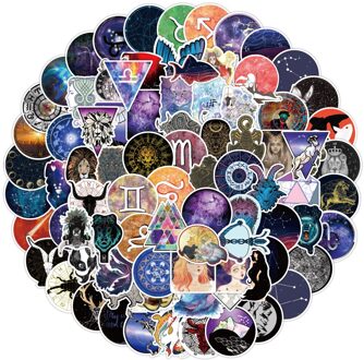 50/100Pcs 12 Sterrenbeelden Sterrenhemel Sterren Graffiti Sticker Voor Skateboard Bagage Laptop Gitaar Koelkast Auto Doodle Decal 100stk-1401