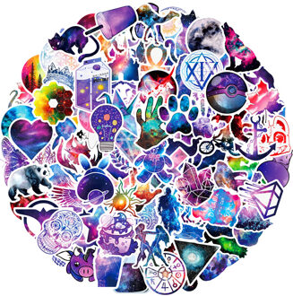 50/100Pcs 12 Sterrenbeelden Sterrenhemel Sterren Graffiti Sticker Voor Skateboard Bagage Laptop Gitaar Koelkast Auto Doodle Decal D-2437-100stk