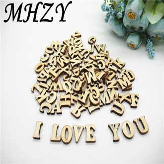50/100pcs 26 letters 15mm Natuurlijke letters patroon patroon hout Scrapbooking Handgemaakte Carft voor Home decoratie diy q15 nee hole / 100stk