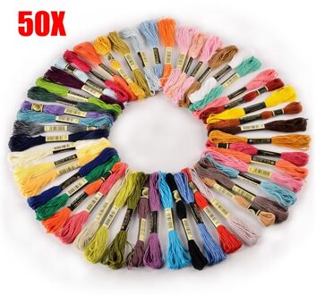 50/100Pcs Kruissteek Katoen Borduurgaren Floss Naaien Strengen Craft FBS889 50 willekeurig kleur