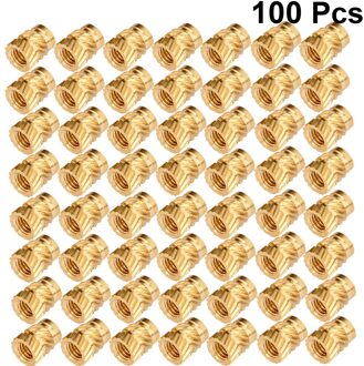 50/100Pcs M3 M3 * 5.7-OD4.6 Draad Gekartelde Messing Schroefdraad Warmte Set Hittebestendige Insert Inbedding Moer Voor 3D Printer Accessoires 100stk