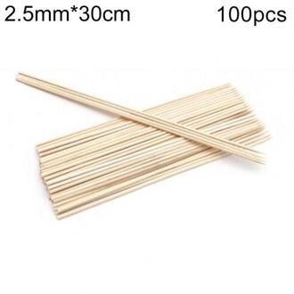 50/100Pcs Wegwerp Bbq Accessoires Bamboestokken Spiesjes Grill Shish Kabob Barbecue Bbq Gereedschap Hout Sticks Vorken Grill matten 2point5mmx30cm