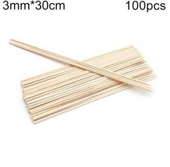 50/100Pcs Wegwerp Bbq Accessoires Bamboestokken Spiesjes Grill Shish Kabob Barbecue Bbq Gereedschap Hout Sticks Vorken Grill matten 3mmx30cm