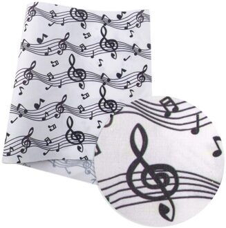 50*145Cm Muziek Note Ster Polyester Katoen Voor Tissue Kids Home Textiel Voor Naaien Pop Kleden Wedding jurk, 1Yc14610 1043652