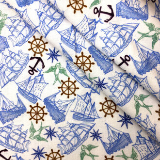 50*145Cm Zeilboot Serie Gedrukt 100% Katoen Voor Tissue Kids Thuis Textiel Naaien Pop Kleding Trouwjurk, 1Yc17202 1088224