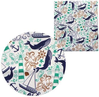 50*145Cm Zeilboot Serie Gedrukt 100% Katoen Voor Tissue Kids Thuis Textiel Naaien Pop Kleding Trouwjurk, 1Yc17202 1088234