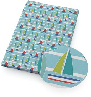 50*145Cm Zeilboot Serie Gedrukt 100% Katoen Voor Tissue Kids Thuis Textiel Naaien Pop Kleding Trouwjurk, 1Yc17202 1117905