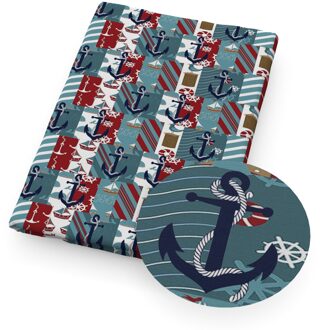 50*145Cm Zeilboot Serie Gedrukt 100% Katoen Voor Tissue Kids Thuis Textiel Naaien Pop Kleding Trouwjurk, 1Yc17202 1132877